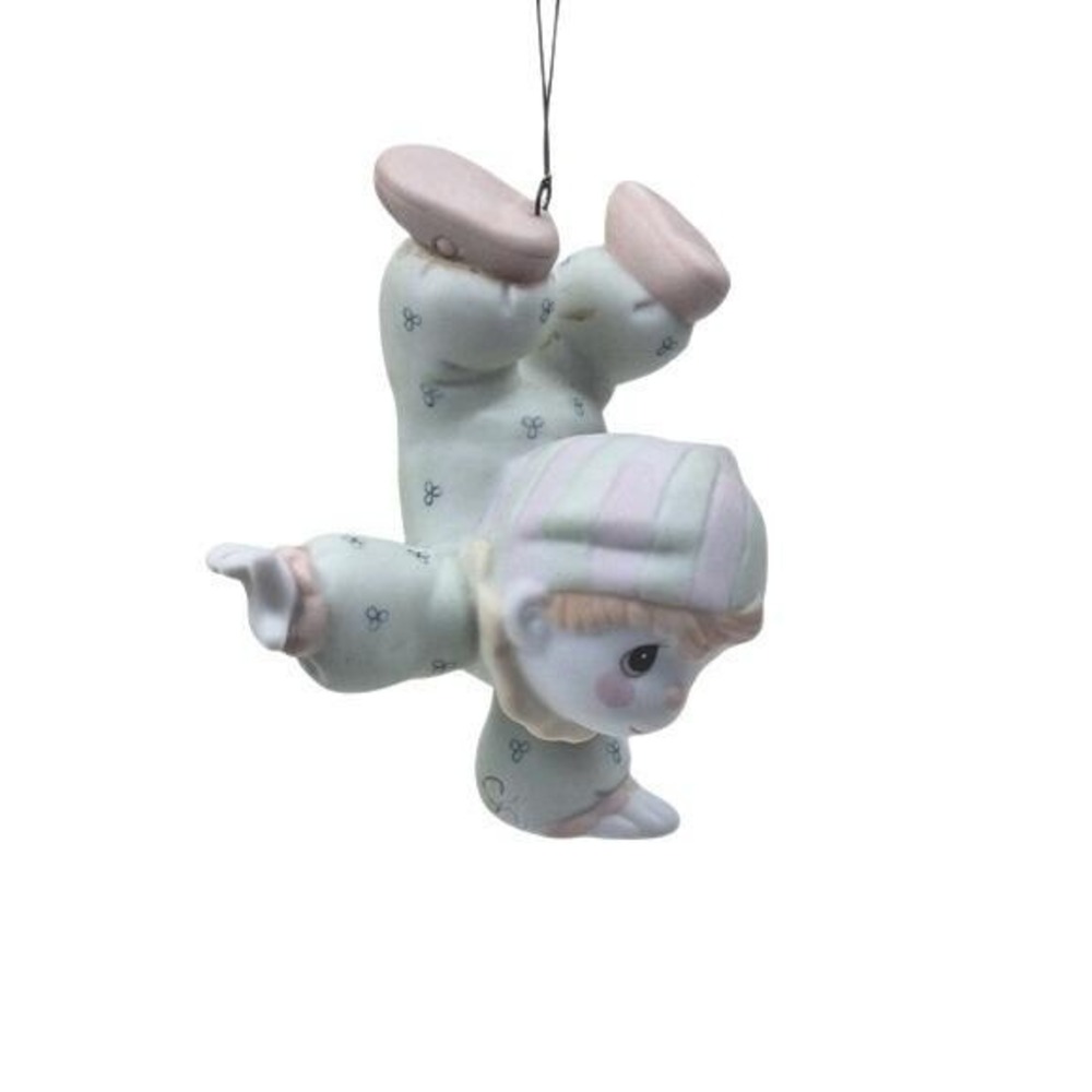 Vintage Smile Along The Way Porcelain Clown Handstand Ornament White Bisque